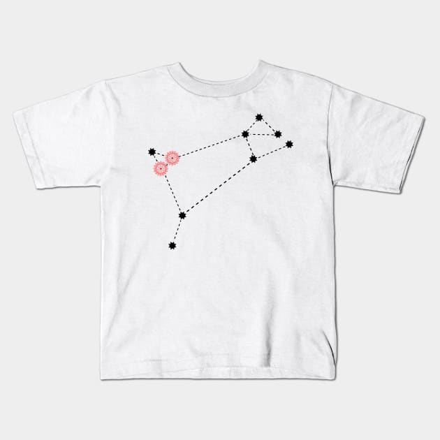 Bharani Nakshatra Hindu Vedic Sidereal Astrology Constellation Kids T-Shirt by EndlessDoodles